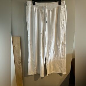aerie White 100% cotton women wide leg pants